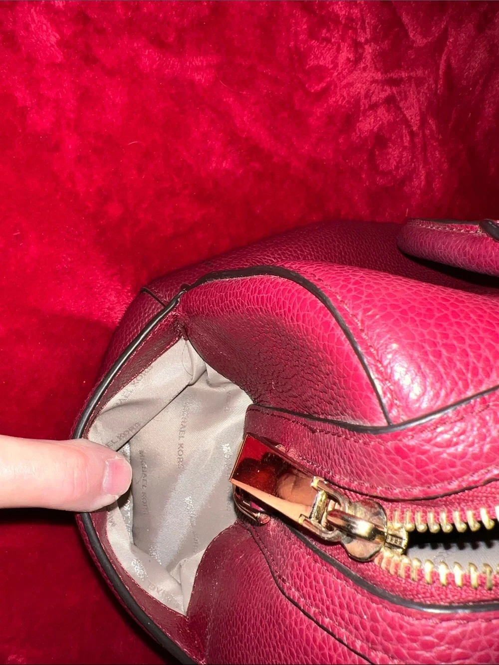 Michael Kors Pebbled Leather Satchel - Raspberry Pink